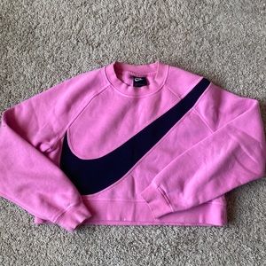 Nike hot pink cropped crew neck